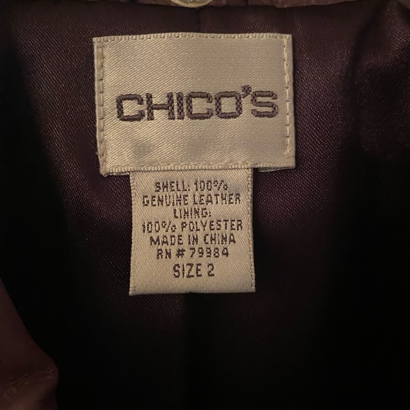 Chico’s Purple Leather jacket - Picture 2 of 8